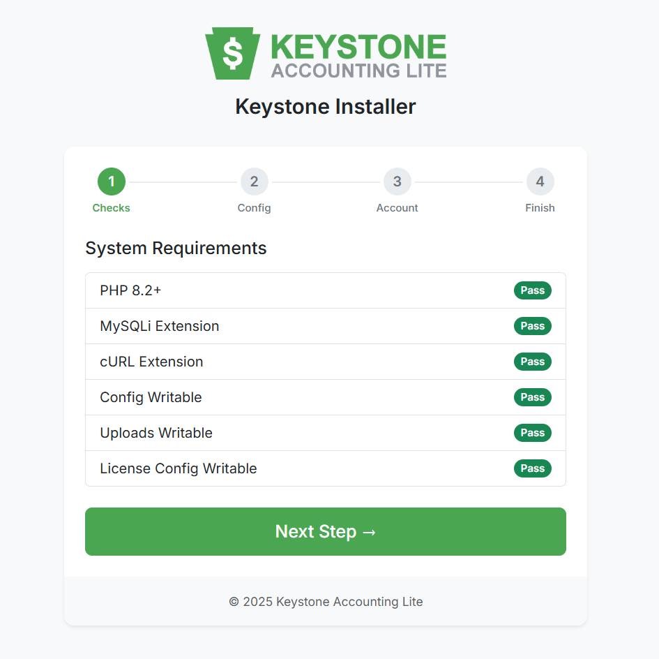 Installer Step 1